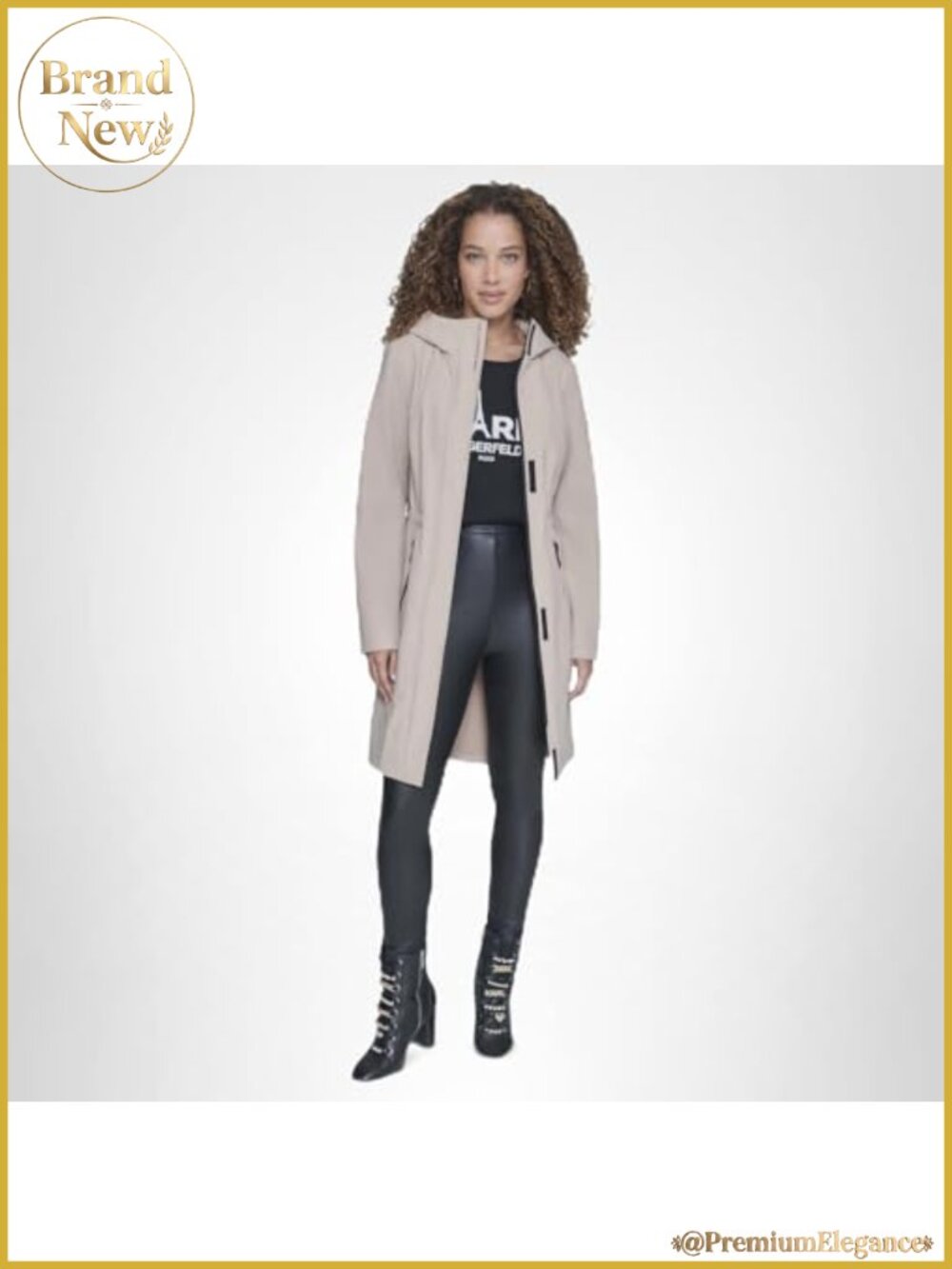 Karl Lagerfeld Women's Bonded Tech Rain Wear Anorak